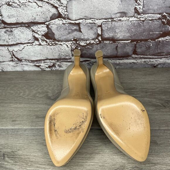 Casadei Cream Tan Patent Leather Platform Heels - Picture 11 of 15